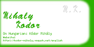 mihaly kodor business card